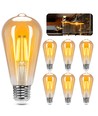 LED Filament pære ST64 E27 - 10W 2200K - Amber - 6 stk.