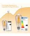 LED Filament pære ST64 E27 - 10W 2200K - Amber - 6 stk.