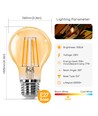 LED filament pære A60 - E27 10W 2200K/AMBER - 6 stk.