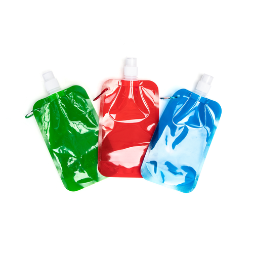 Bærbar vandpose - 750 ml - 13.5*2.8*29 cm - grøn/blå/rød