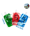 Bærbar vandpose - 750 ml - 13.5*2.8*29 cm - grøn/blå/rød