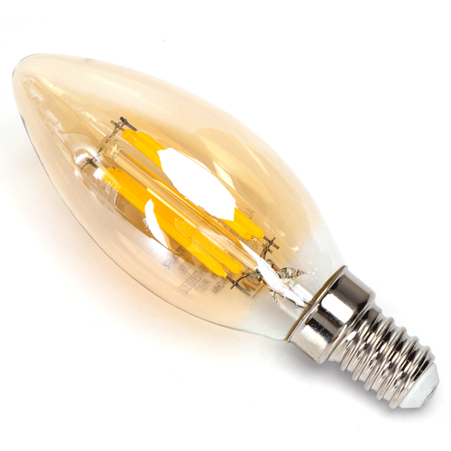 LED filament pære C35 E14 6W 2200K/amber - 6 stk