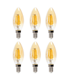 LED filament pære C35 E14 6W 2200K/amber - 6 stk