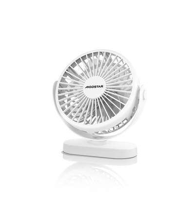 Notus - Bordhængende dobbelt ventilator 6 tommer USB med natlys