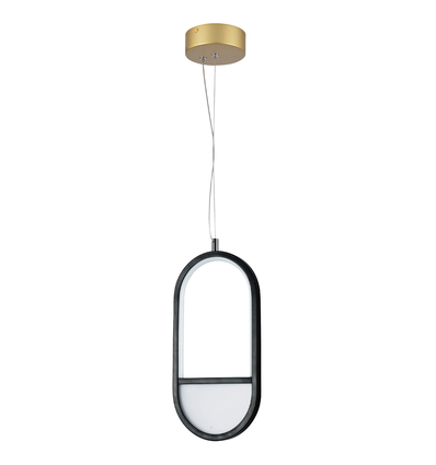 LED Pendellampe - træk, aluminium, oval, 13,5W, 6500K