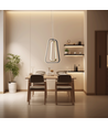 LED Pendellampe Træk Aluminium med Dobbelt Ringe - 36W 6500K