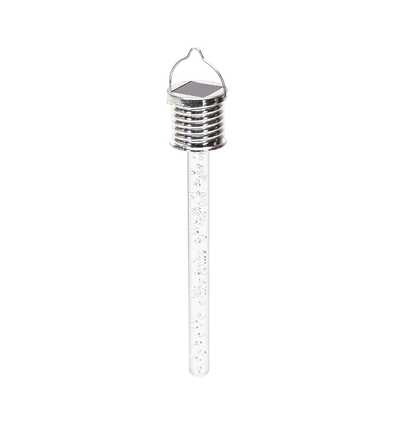 LED Solcellelampe - 08 RUSTFRIT STÅL - Boble stang vedhæng - 2700K
