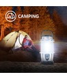 LED CAMPINGLYGTE SØLV - 16 LED MED KROG (Roterende Dæmpning) 3*AA