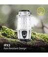 LED CAMPINGLYGTE SØLV - 16 LED MED KROG (Roterende Dæmpning) 3*AA