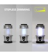 LED CAMPINGLYGTE SØLV - 16 LED MED KROG (Roterende Dæmpning) 3*AA