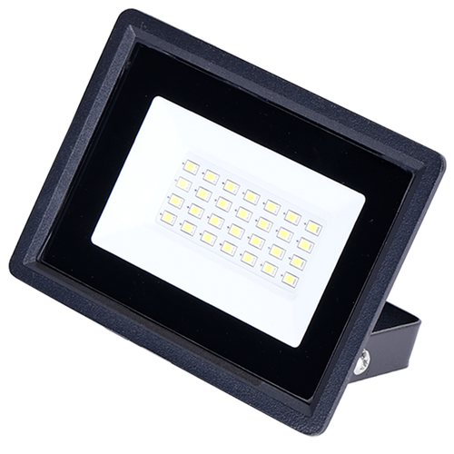 LED PROJEKTØR - 05 - GLASDÆKSEL - SORT - 20W - 4000K - 22,5CM