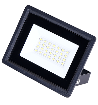 LED PROJEKTØR - 05 - GLASDÆKSEL - SORT - 20W - 4000K - 22,5CM