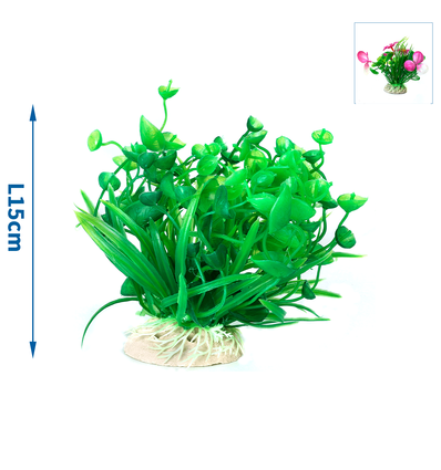 Enkelt gren plastikplante - 03 - L15CM - grøn