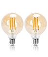 LED FILAMENT G95 E27 10W 2200K/AMBER - Dobbelt-pakke