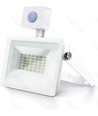 LED Projektør med Glashus - Hvid, 30W, 4000K, 22,5 cm, med Sensor