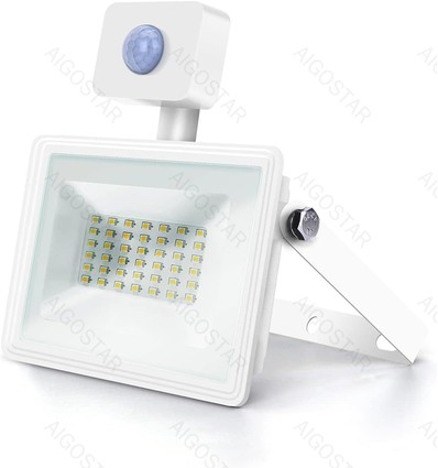 LED Projektør - 05 - Glasdæksel - Hvid - 30W - 6500K - 22.5CM - Sensor