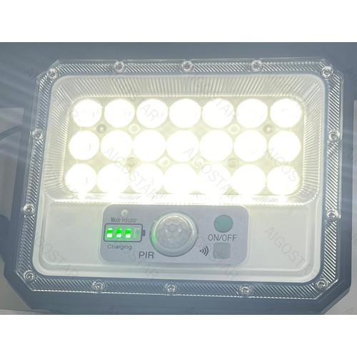 LED projektør - solpanel - split - 08 - 2m ledning - 80W - 6500K - sensor