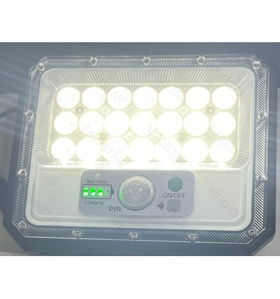 LED projektør - solpanel - split - 08 - 2m ledning - 80W - 6500K - sensor