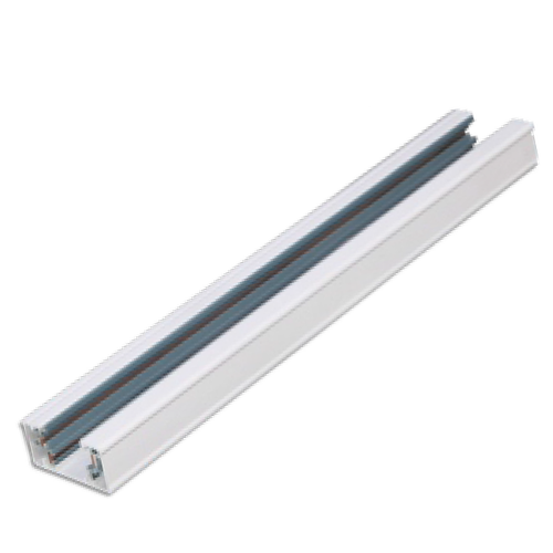 Aluminium skinne til spotlys - 1 meter, 2-faset, hvid