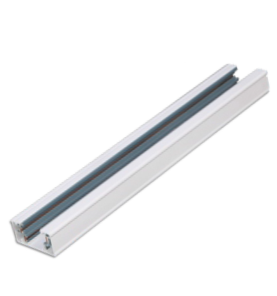 Aluminium skinne til spotlys - 1 meter, 2-faset, hvid