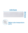 LED E5 Bagbelyst Panel 32W CCT Skift (295x1195x30mm) - Hvid med 1,5m Kabel og Stik