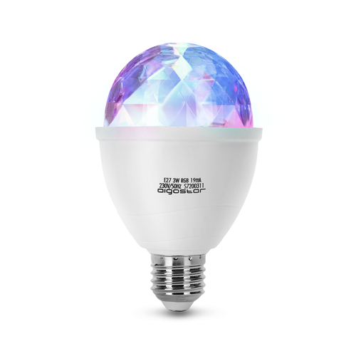 Aigostar, Discolampe - E27, RGB, Disco Lampe, Festlys, Festbelysning, 3W