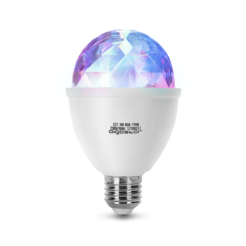 LED Festlys, Disko effekt, E27 - 3W RGB