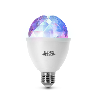 Aigostar, Discolampe - E27, RGB, Disco Lampe, Festlys, Festbelysning, 3W