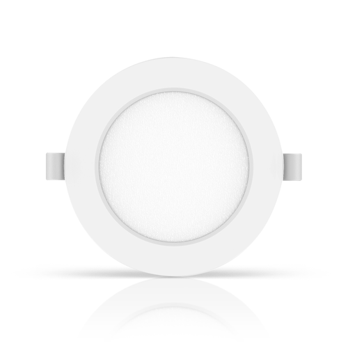 LED Downlight Pro, Indbygget Rund 6W - Klar/Koldt Hvid 6500K, Mat Hvid, Plast, Ø118mm