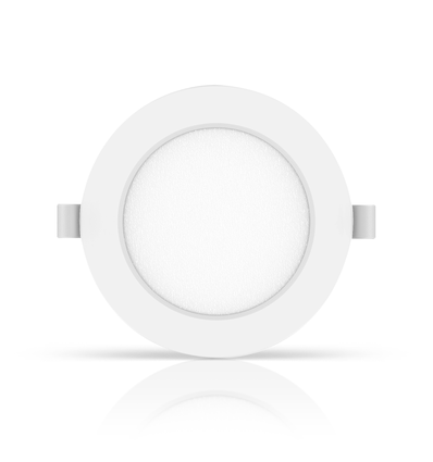 LED Downlight Pro, Indbygget Rund 6W - Klar/Koldt Hvid 6500K, Mat Hvid, Plast, Ø118mm