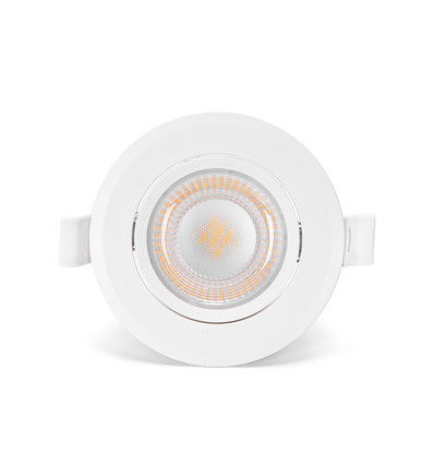 LED E6 Indbygningsspot, 5W, 3000K, Justerbar Vinkel, Ø70-75mm Udskæring - 3-pak