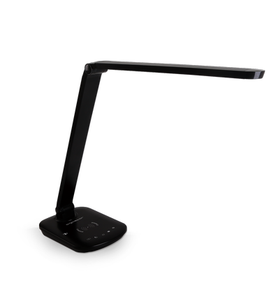 LED Bordlampe TOUCH08 - 8W, Sort, Farvetemperatur 6500-2700K, med USB-opladningsstik & Trådløs Mobilopladning