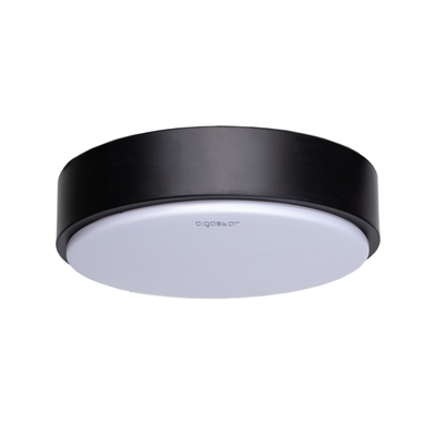 LED Loftlampe 12W 3000K - Sort Kant / Påbygning - Kulør : Varm