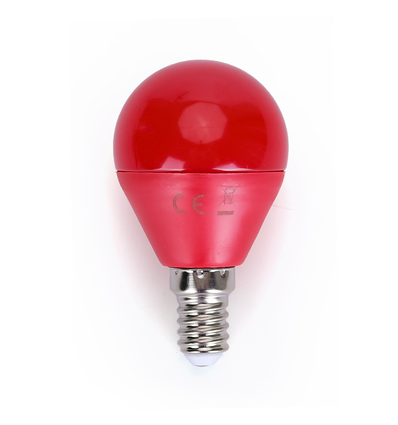 LED A5 G45 - E14 4W - Stor Spredning - Rødt Lys