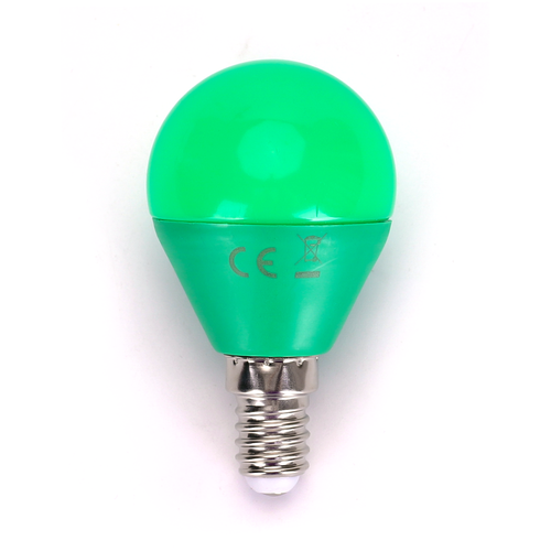 LED A5 G45 - E14 4W Grønt Lys, Stor Spredning