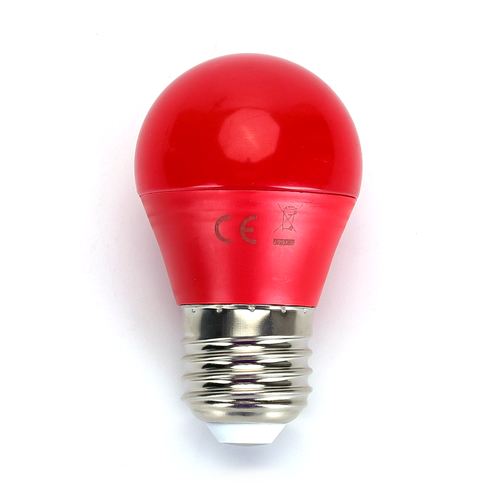 LED A5 G45 - Stor spredning E27, 4W, Rødt Lys