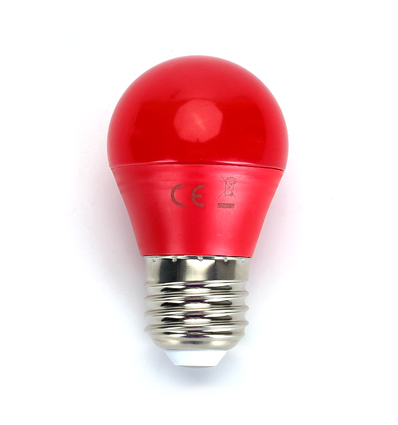 LED A5 G45 - Storspredning E27, 4W, Rødt Lys
