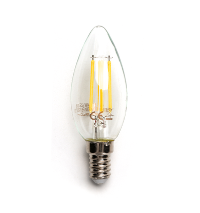 LED Filament pære C35 E14 4W - 2700K Klar