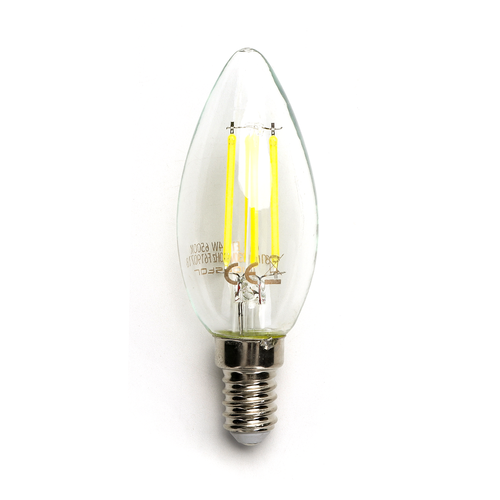 LED Filament pære C35 E14 - 4W 6500K Klar