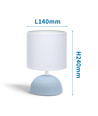 Keramik Bordlampe E14 - 02 - Hvid Lampeskærm, Blå Base