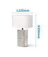 Keramisk Bordlampe E14-09 - Hvid Lampeskærm & Sort-Hvid Base