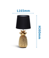 Keramik Bordlampe E14 - 15W, Sort Lampeskærm med Guld Base