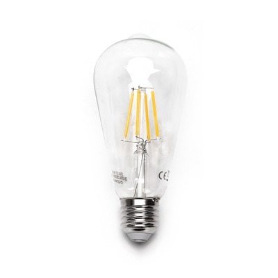 Outlet: LED Filament pære ST64 E27 - 4W 2700K Klar - Kulør : Varm