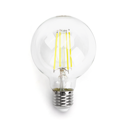 LED Filament pære G80 E27 6W - 6500K Klar