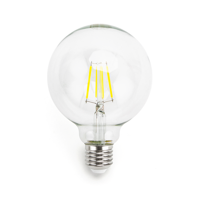 LED Filament pære G95 E27 - 4W 6500K Klar - Kulør : Kold