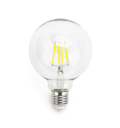 LED Filament pære G95 E27 - 4W 6500K Klar