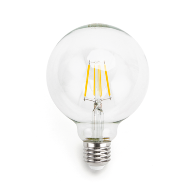 LED Filament pære G95 E27 6W - 2700K Klar - Kulør : Varm