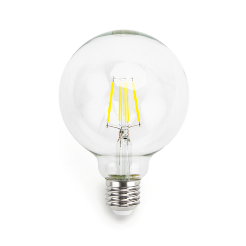 LED Filament Globe G95, E27, 6W, 6500K, Klar