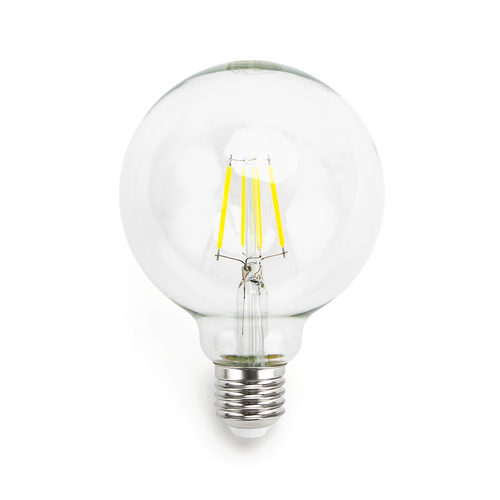 LED Filament Globe pære G95, E27 - 6W, 6500K, Klar