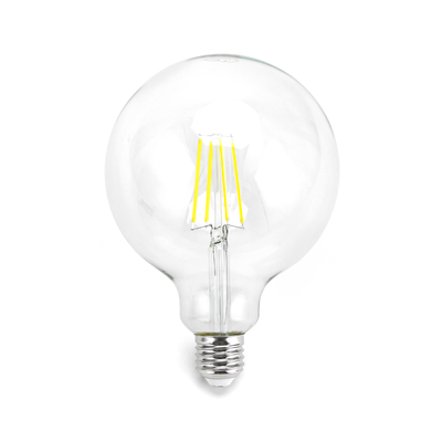 G125 E27 4W LED Filament pære - 6500K Klar - Kulør : Kold